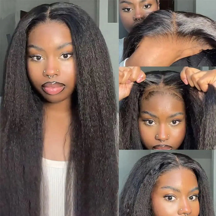 Kinky Straight Wear and Go Glueless Human Hair