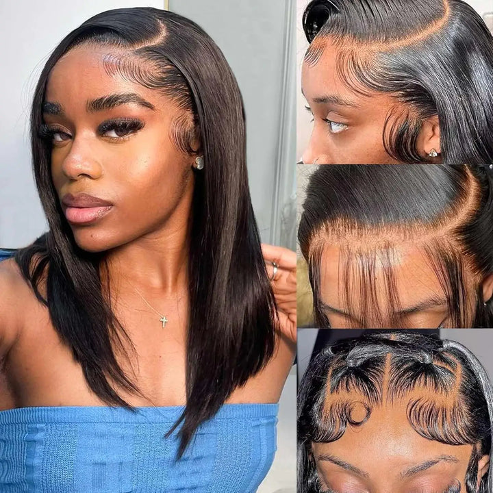 Short Bob Wigs Double Drawn Wear To Go