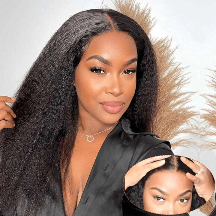 Kinky Straight Wear and Go Glueless Human Hair
