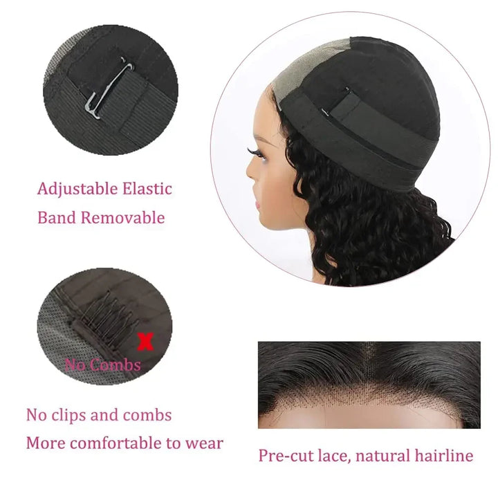 Kinky Straight Wear and Go Glueless Human Hair