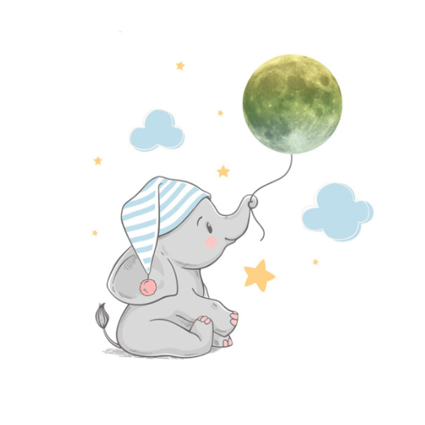 Leuchtende Baby Elefanten Wandtattoo - Jessica Shine™